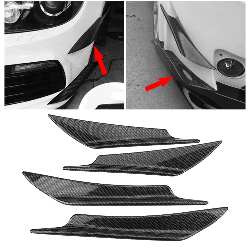 Yosoo Health Gear 4pcs ailerons de Pare-Chocs Noir Brillant ailerons de séparateur de Pare-Chocs Avant légers et résistants aux intempéries